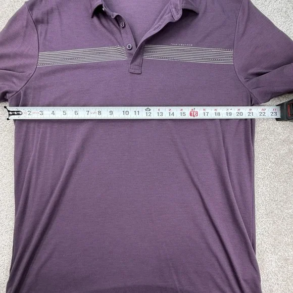 Travis Mathew Polo Shirt Mens XL Purple Short‎ Sleeve Striped Golf Green Lot - Picture 10 of 15